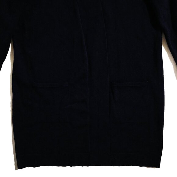 89th & Madison Cardigan Womens Size S Navy Open Front Pockets Long Knit Sweater - Picture 7 of 11